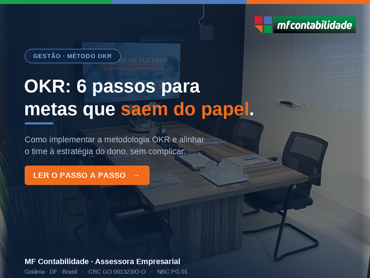 Capa do artigo da MF Contabilidade: 6 passos para implementar a metodologia OKR na sua empresa