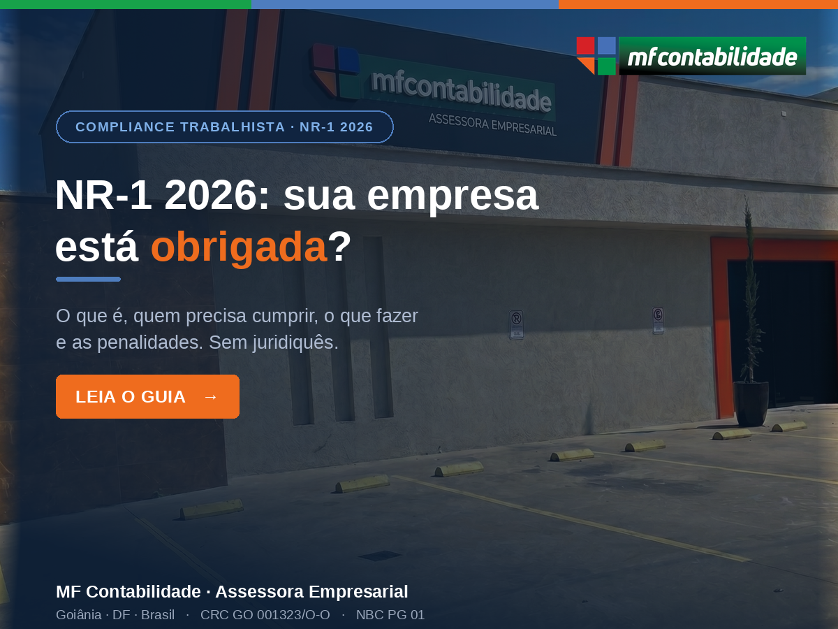 Capa do artigo da MF Contabilidade: NR-1 2026: O Que É, Quem É Obrigado, O Que Fazer e Quais as Penalidades