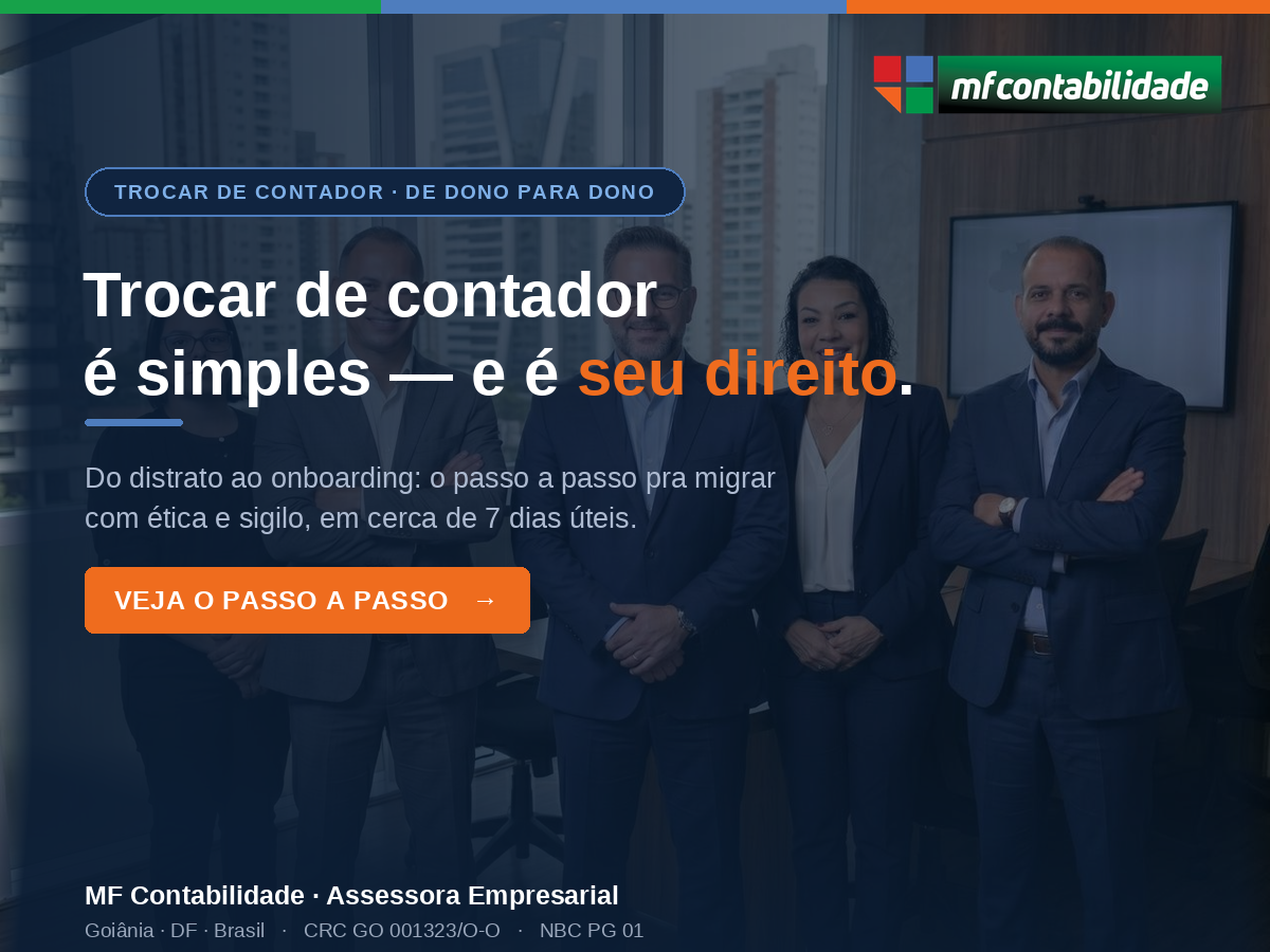 Capa do artigo da MF Contabilidade: Como trocar de contador em Goiânia sem dor de cabeça: o passo a passo completo